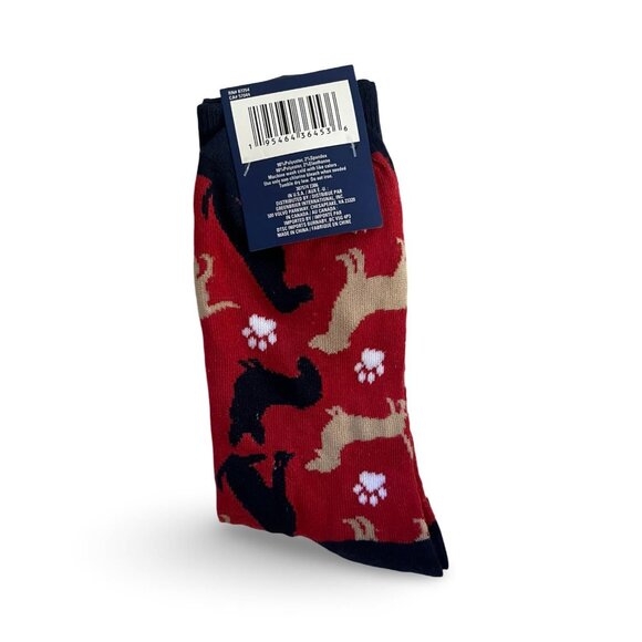 Juncture Novelty Fashion Red Dog Puppy Socks Shoe‎ Size 6-12 Medium NEW - Picture 2 of 4